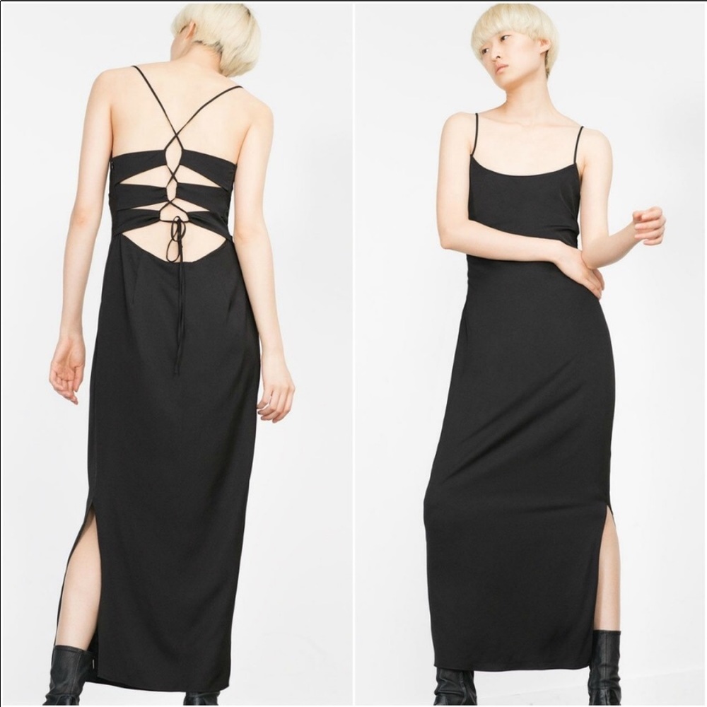 Zara Studio Dress with Lace Up Back
